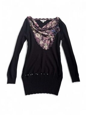 Pink Mary vintage lace trim beaded floral sweater dress Size S ˚⟡˖ ࣪